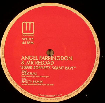 Angel Farringdon & Mr Reload : Super Ronnie's Squat Rave (12")