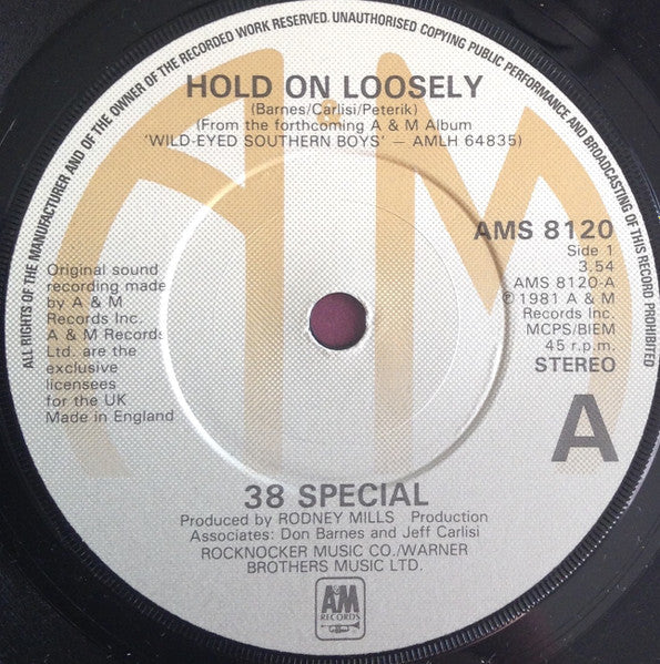 38 Special (2) : Hold On Loosely (7", Single)