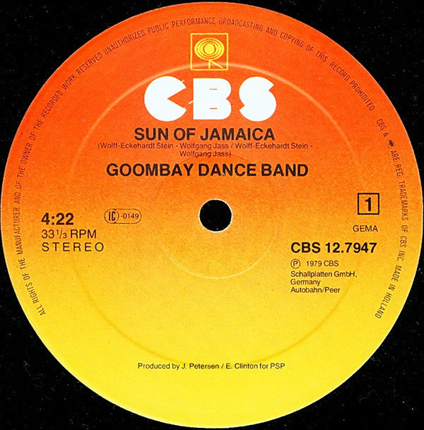 Goombay Dance Band : Sun Of Jamaica (12", Single, Ltd)