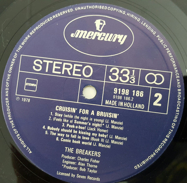 The Breakers (9) : Cruisin' For A Bruisin' (LP, Album)