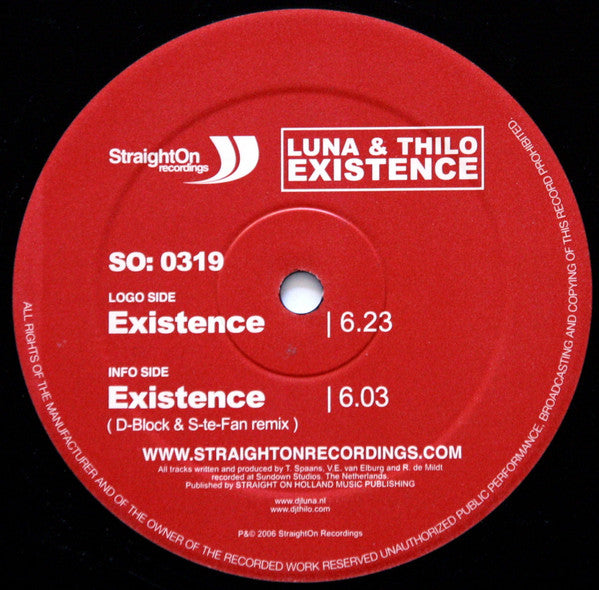 DJ Luna & Thilo : Existence (12")