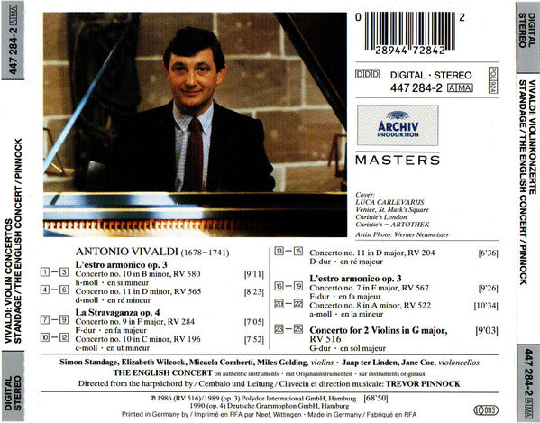 Antonio Vivaldi, The English Concert, Trevor Pinnock : Violin Concertos (From "L'Estro Armonico · La Stravaganza") (CD, Comp, RM)