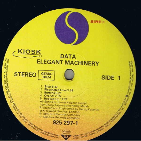 Data (2) : Elegant Machinery (LP, Album)