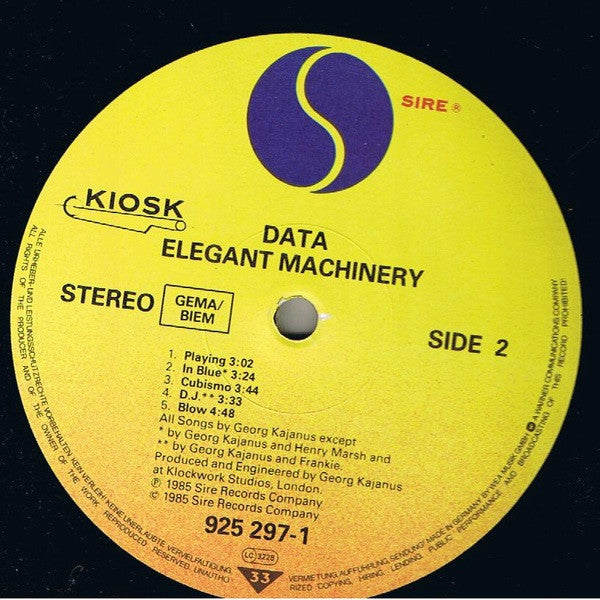 Data (2) : Elegant Machinery (LP, Album)