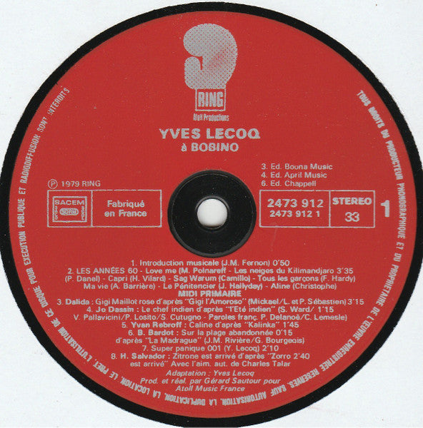 Yves Lecoq : À Bobino (LP, Album)