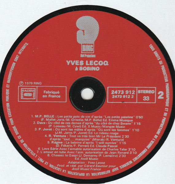 Yves Lecoq : À Bobino (LP, Album)