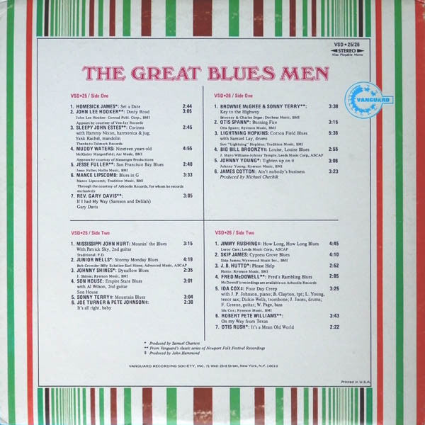 Various : The Great Blues Men (2xLP, Comp)