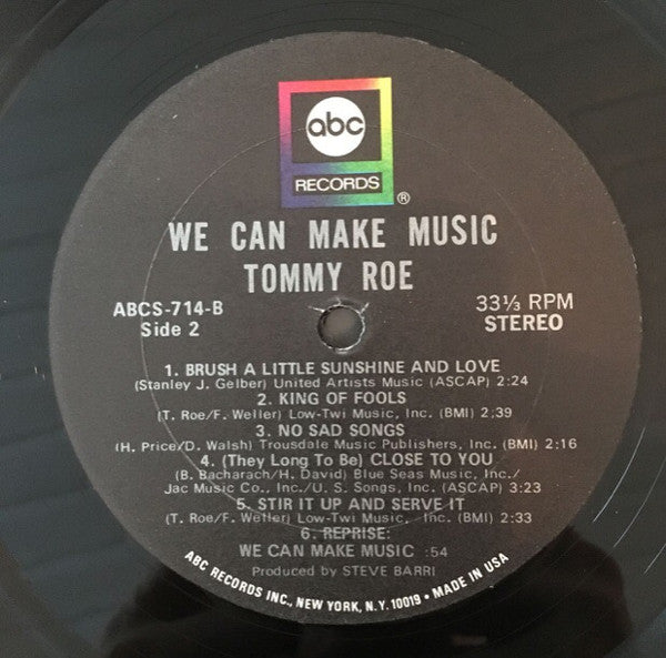 Tommy Roe : We Can Make Music (LP, Album, Kee)
