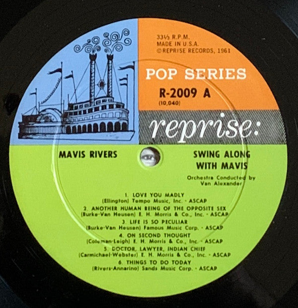 Mavis Rivers : Swing Along With Mavis (LP, Album, Mono)