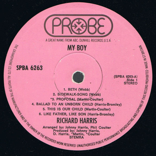 Richard Harris : My Boy (LP, Album, Gat)