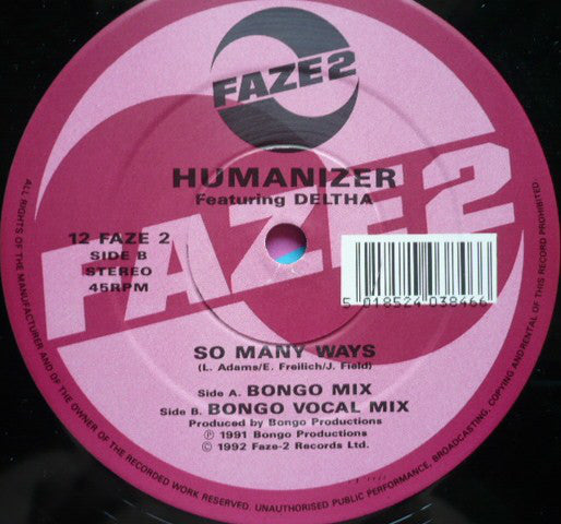 Humanizer Featuring Deltha : So Many Ways (12")