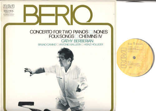 Berio* : Concerto For Two Pianos / Nones / Folk Songs / Chemins IV (LP, Comp, RM)