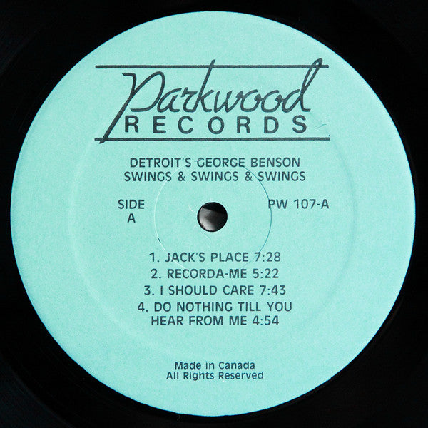 George Benson (2) : Detroit's George Benson Swings & Swings & Swings (LP, Album)