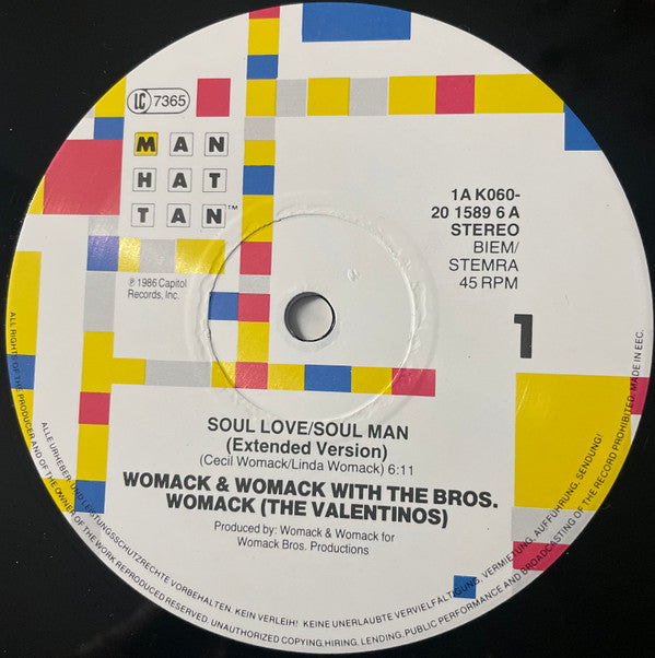 Womack & Womack : Soul Love/Soul Man (Extended Version) (12", Maxi)