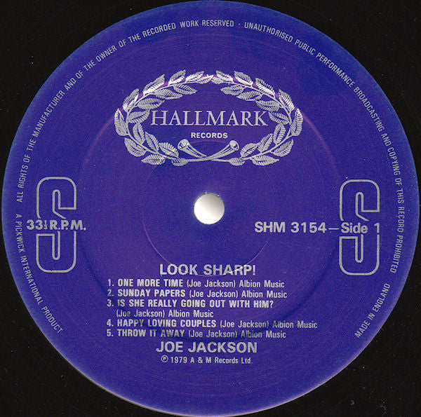 Joe Jackson : Look Sharp! (LP, Album, RE)