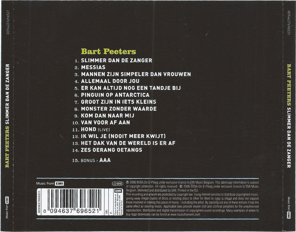 Bart Peeters : Slimmer Dan De Zanger (CD, Album, RE)