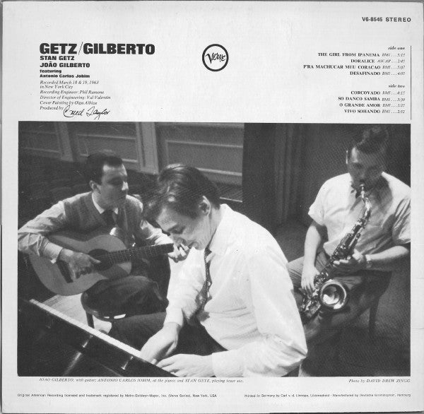 Stan Getz / João Gilberto Featuring Antonio Carlos Jobim : Getz / Gilberto (LP, Album, RE)