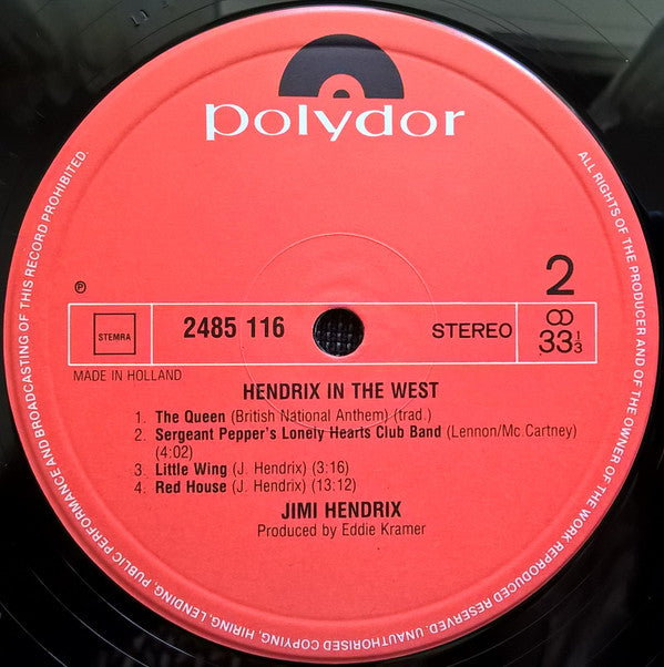 Jimi Hendrix : Hendrix In The West (LP, Album)