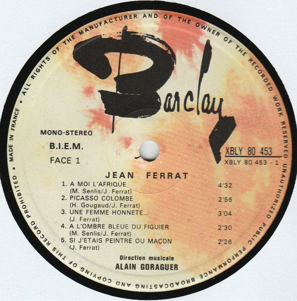 Jean Ferrat : Jean Ferrat (LP, Album)