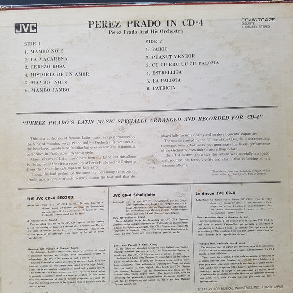 Perez Prado And His Orchestra : Perez Prado In CD-4 (LP, Album, Quad)