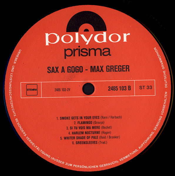 Max Greger : Sax A Gogo (LP, Comp)