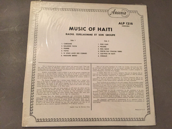 Raoul Guillaume Et Son Groupe : A Musical Trip To Haiti (LP)
