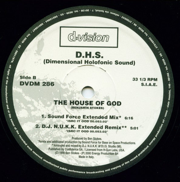 DHS : House Of God (2001 Remixes) (2x12")