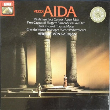 Giuseppe Verdi, Mirella Freni, José Carreras, Agnes Baltsa, Piero Cappuccilli, Ruggero Raimondi, José van Dam, Katia Ricciarelli, Thomas Moser, Wiener Staatsopernchor, Wiener Philharmoniker, Herbert Von Karajan : Aida (3xLP, Album + Box)