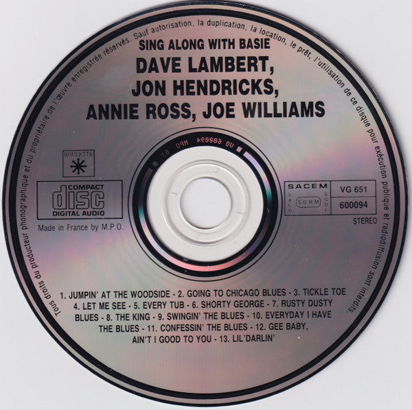 Dave Lambert (3), Jon Hendricks, Annie Ross + Joe Williams & Count Basie Orchestra : Sing Along With Basie (CD, Album, RE)