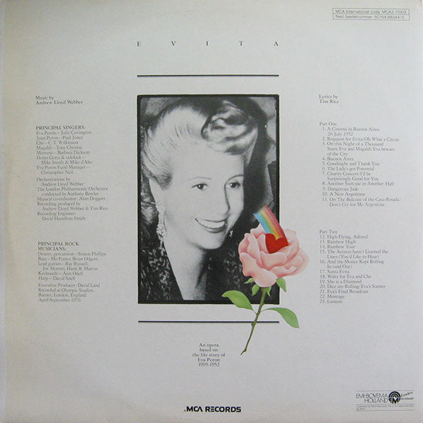 Andrew Lloyd Webber And Tim Rice : Evita (2xLP, Album, Gat)