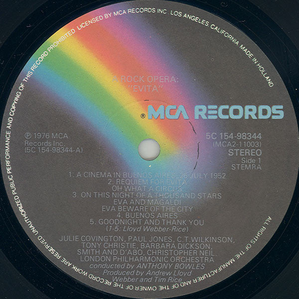 Andrew Lloyd Webber And Tim Rice : Evita (2xLP, Album, Gat)