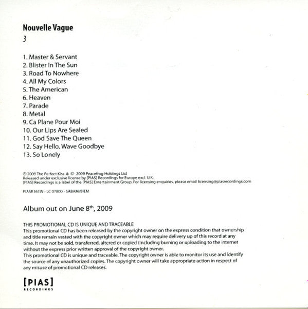 Nouvelle Vague : 3 (CDr, Album, Num, Promo, Car)