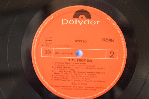 Rita Hovink : Ik Wil Vrouw Zijn (LP, Album)