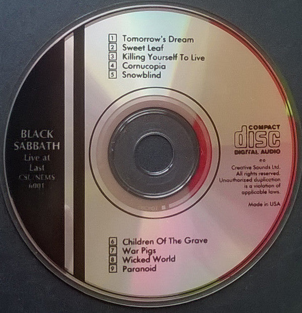 Black Sabbath : Live At Last (CD, Album, RE)