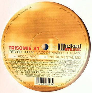 Trisomie 21 : Red Or Green (Remixes) (12")