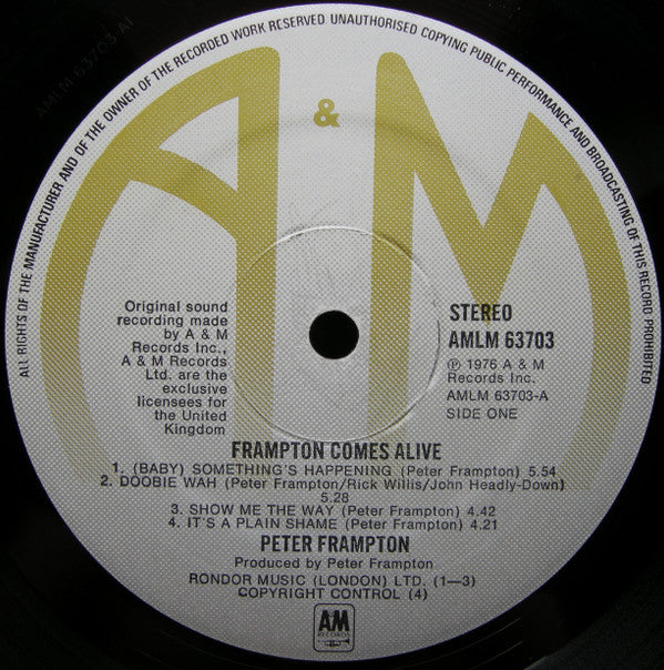 Peter Frampton : Frampton Comes Alive! (2xLP, Album)