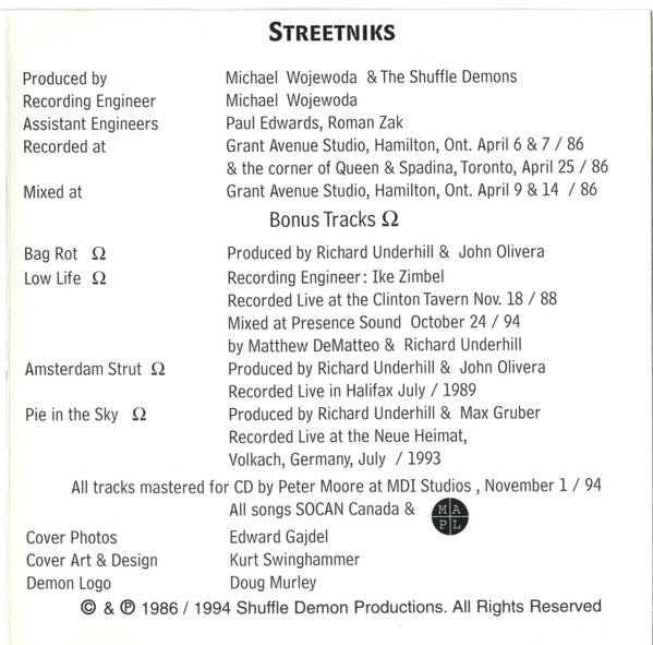 The Shuffle Demons : Streetniks (CD, Album)