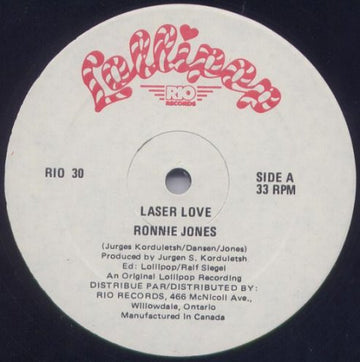 Ronnie Jones : Laser Love (12", Maxi)