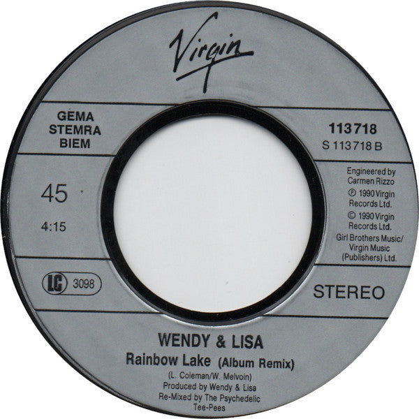 Wendy & Lisa : Rainbow Lake (7", Single)