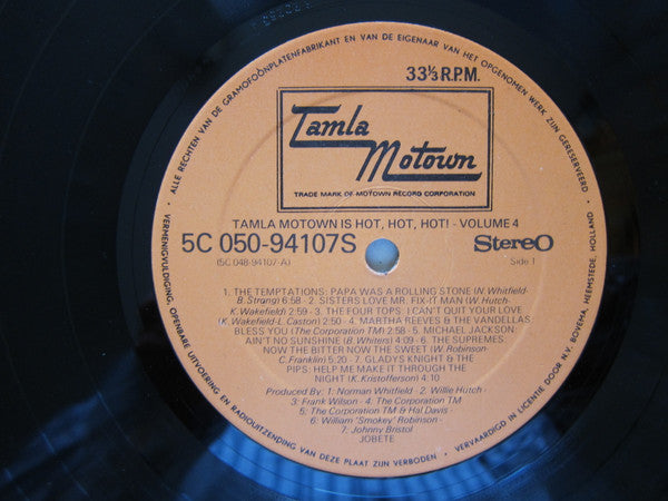Various : Tamla-Motown Is Hot, Hot, Hot!  Volume 4 (LP, Comp, Gat)