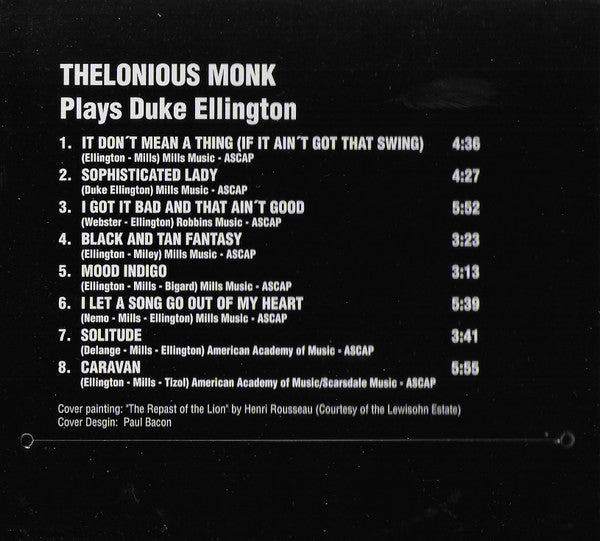 Thelonious Monk : Thelonious Monk Plays Duke Ellington (CD, Album, RE, 20 )