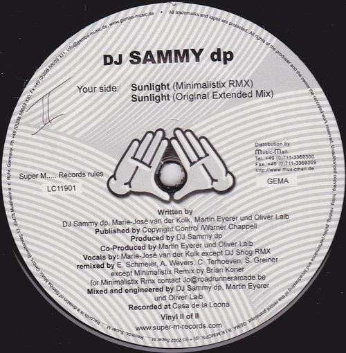 DJ Sammy dp* : Sunlight (12", 2/2)