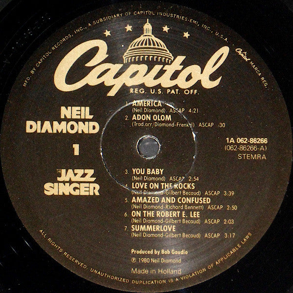Neil Diamond : The Jazz Singer (Original Songs From The Motion Picture) (LP, Album, Gat)