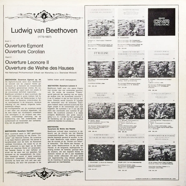 Beethoven*, The Warsaw National Philharmonic Symphony Orchestra*, Stanisław Wisłocki* : Ludwig Van Beethoven - Beroemde Ouvertures (LP, Album)