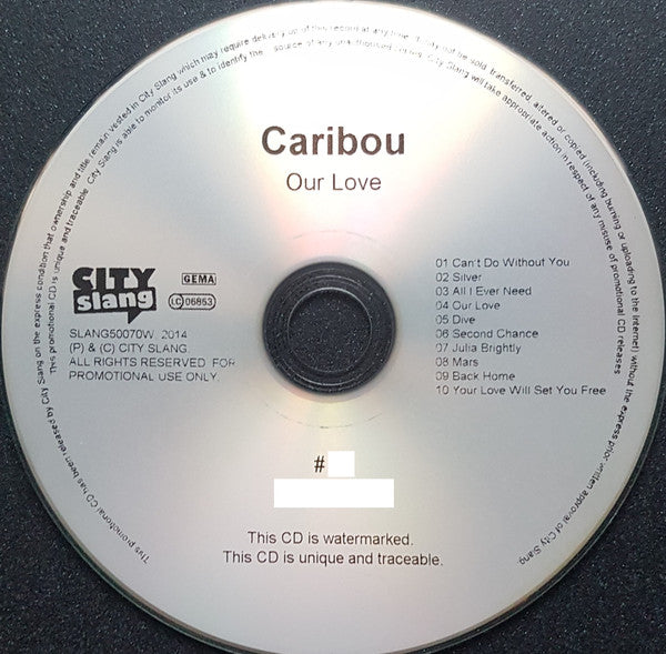 Caribou : Our Love (CDr, Album, Num, Promo, Wat)