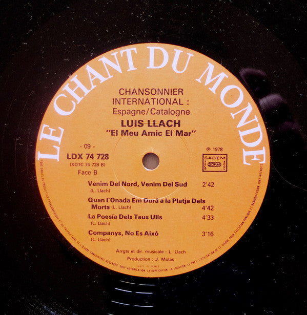 Lluis Llach : El Meu Amic El Mar (LP, Album, Gat)