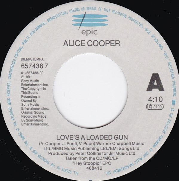 Alice Cooper (2) : Love's A Loaded Gun (7", Single)