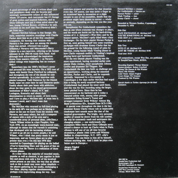 Howard McGhee Quintet : Just Be There (LP, Album)