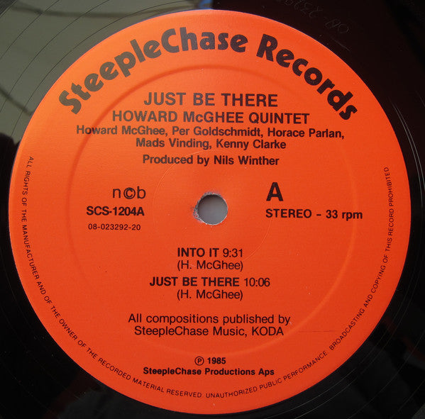Howard McGhee Quintet : Just Be There (LP, Album)