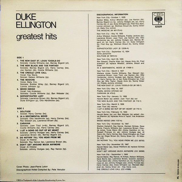 Duke Ellington : Duke Ellington's Greatest Hits (LP, Comp, Mono)